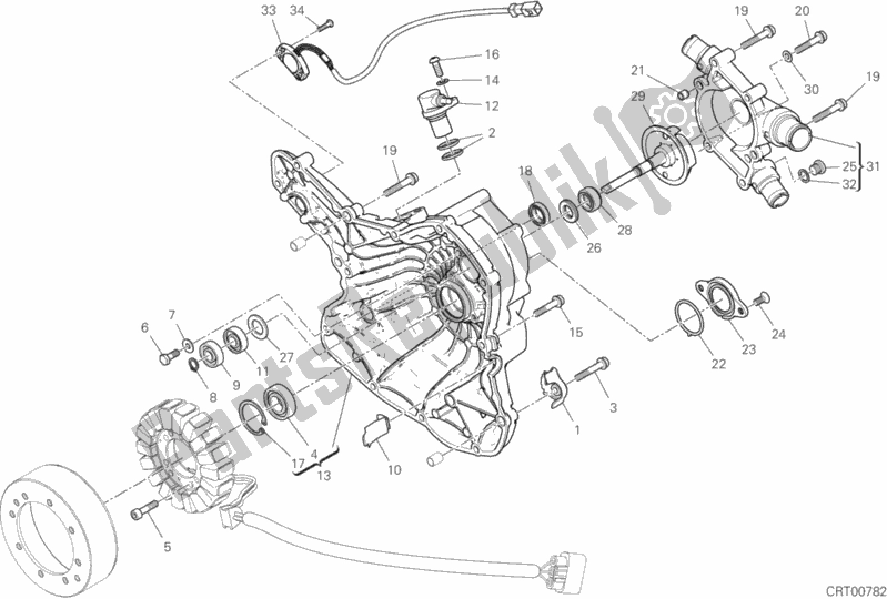 All parts for the 011 - Generator Cover of the Ducati Multistrada 1260 ABS Thailand 2019